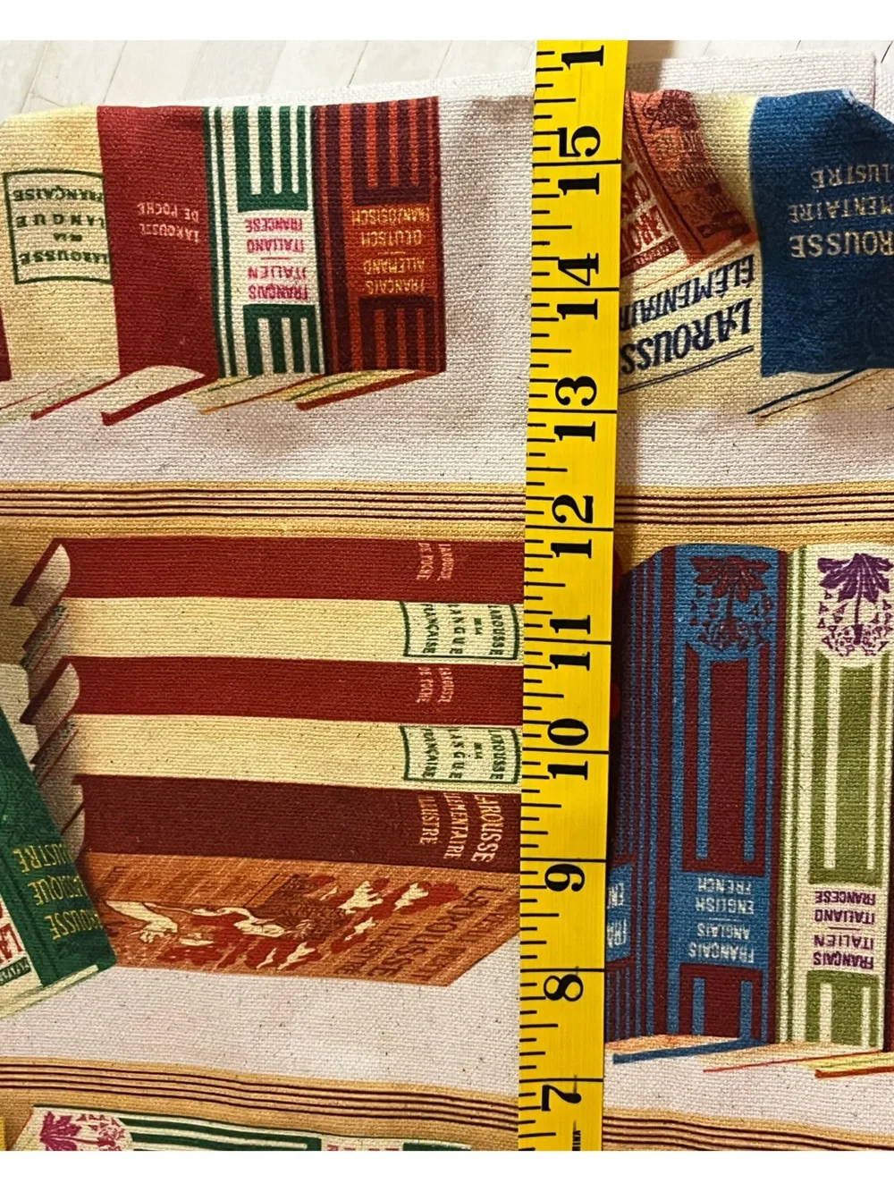 Printed Canvas Library Books Tote Bag, 100% Natural Cotton